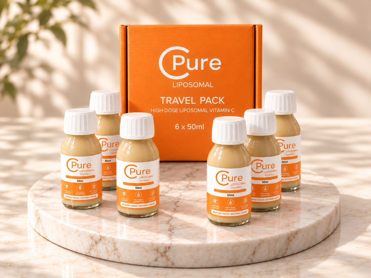 C-Pure High Dose Liposomal Vitamin C | 6x50ml | 12-Day Travel Supply