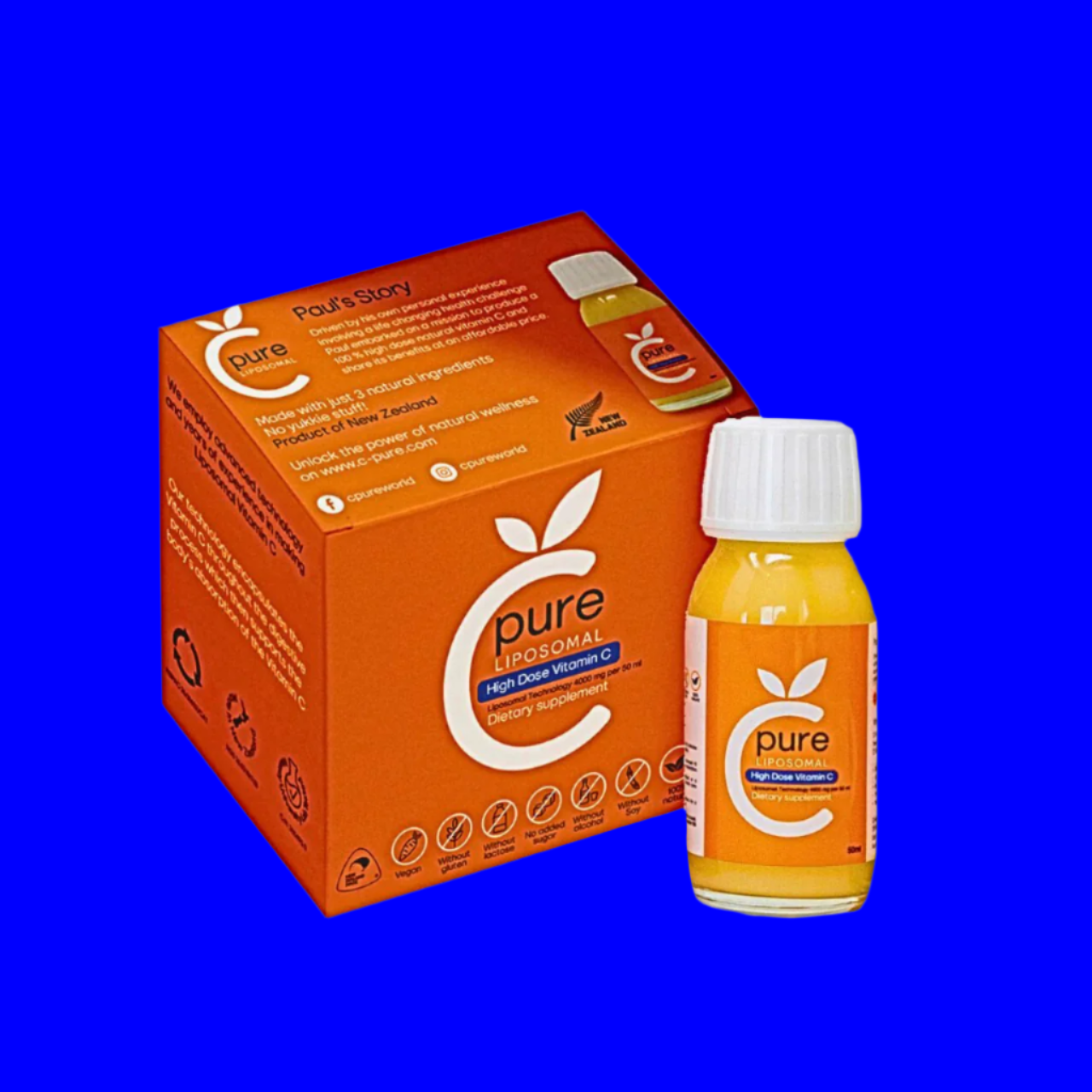 C-Pure High Dose Liposomal Vitamin C | 6x50ml | 12-Day Travel Supply